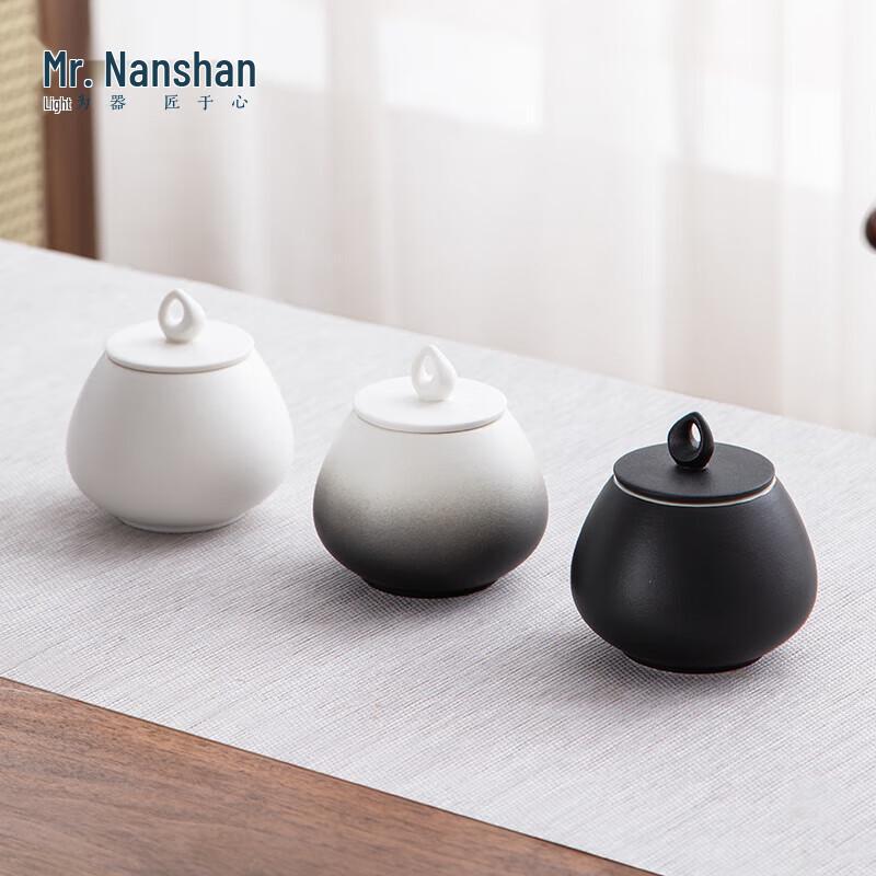 Nanshan Xiansheng Zen Black Ceramic Tea Caddy
