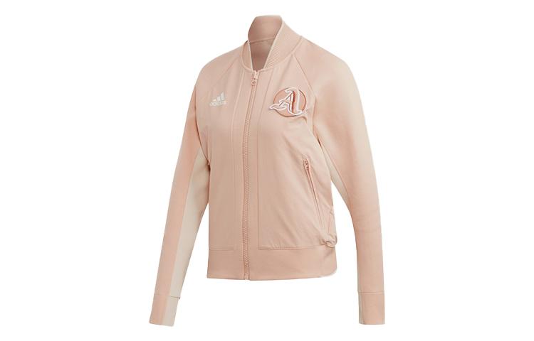 Adidas Jackets Women s Bright Light Pink/Linen Brown Stand Collar Moderate Pilot EK4322 XXL