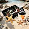 Custom Name Personalized Rammstein Print Beach Towel, for Trip Camping Beach Party Home Decor, Birthday Gift for Family & Friends