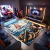 1PC Custom Name Nautical Adventure Scene Theme Floor Mat Ideal for Living Room, Game Rooms, Office, Bedroom,Floor Mat Playful Design