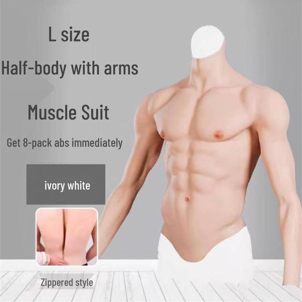 Silicone Muscle Suit with Zipper: Fake Abs Cosplay Prop for Streamers and Exhibitions