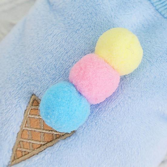 Yousheng Oblečení pro mazlíčky Šaty ve vzhledu jahodové zmrzliny Obleček Měkká textura Teplá vesta pro psy a kočky na podzim