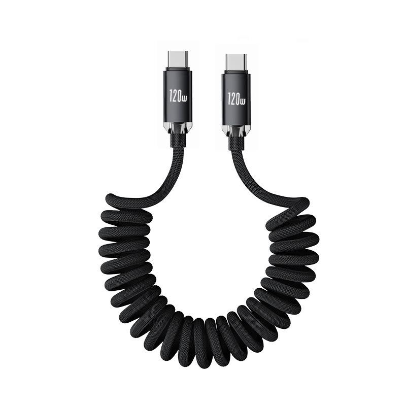 Crystal Shine Dual Type-C 120W Fast Charging Cable for Apple/Huawei Car Chargers