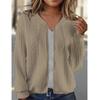 Textured Zip Up Bomber Jacket, Casual Solid Long Sleeve Outerwear, Women's Clothing
