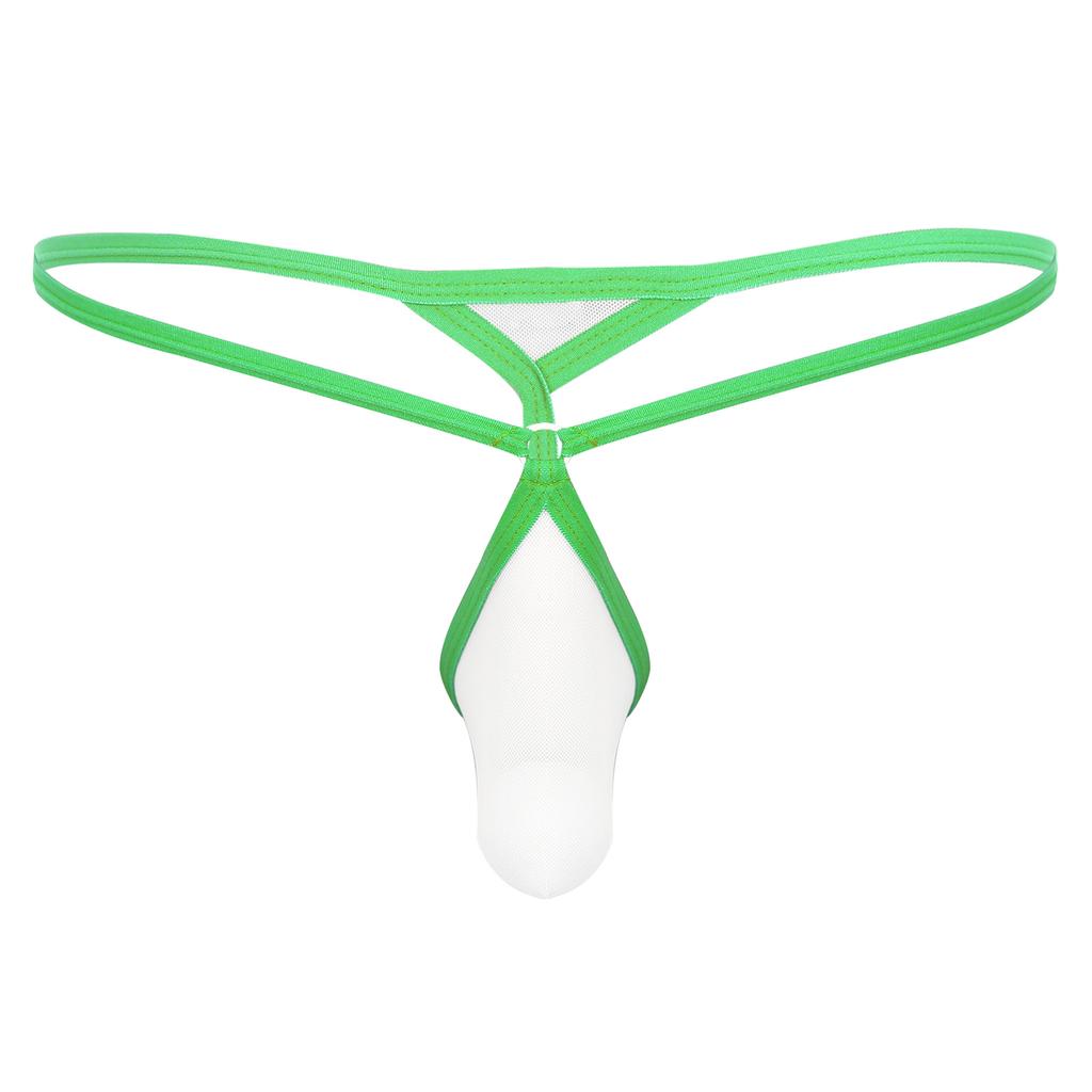 Pánské průsvitné tanga, síťované pouzdro s výčnělkem a T-back, oblečení do nočního klubu