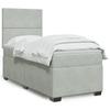 Maison Exclusive - Bed Slatted Base and Mattress Light Grey 90x190 Cm Velvet