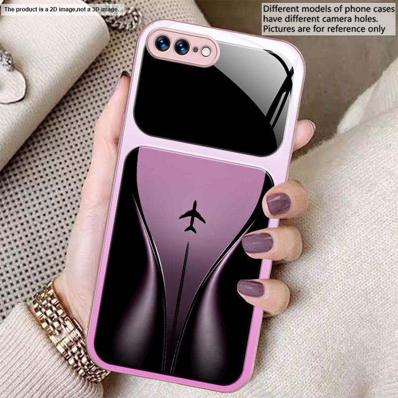 Aircraft in gradual flight For iPhone 17 Air 16 E 15 14 13 Plus 12 mini 17 Pro Max 11Pro XR Xs 7 8 11 Tempered Glass Phone Case