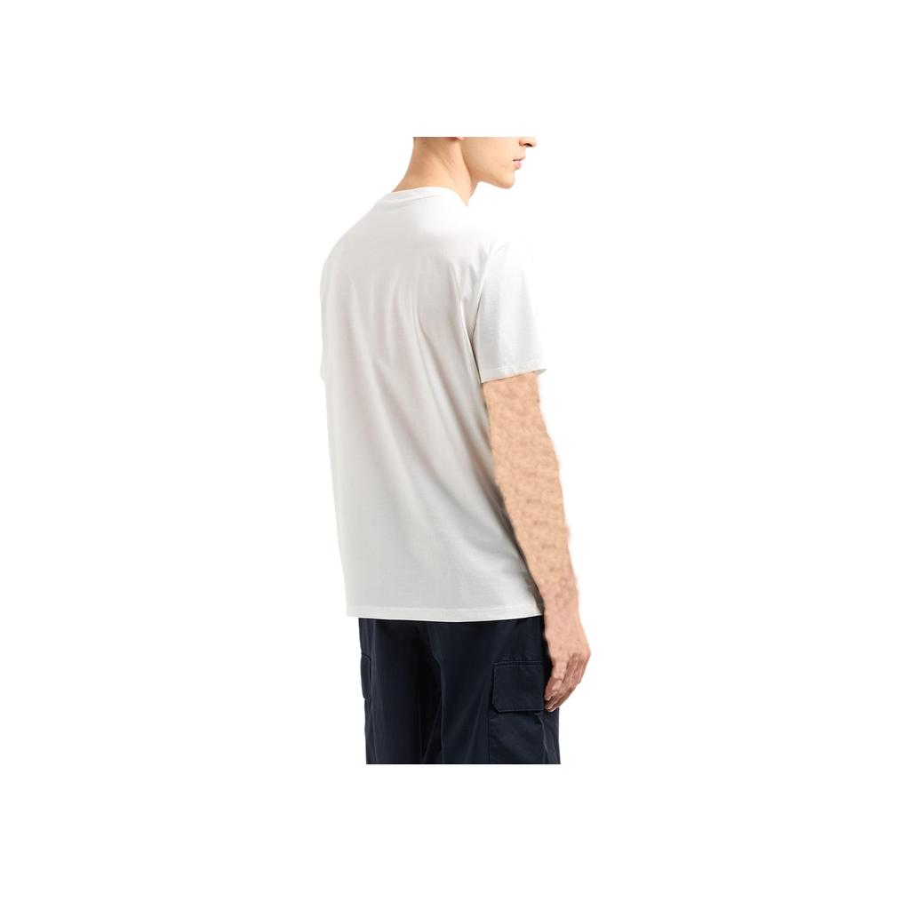Armani Exchange Fuzzy Logo Cotton Printed Crew Neck T-Shirt Men tops White XM000326-AF10364-U0009