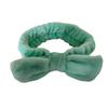Coral Fleece Bow Headband, Women'S Wide-Edge Face Wash Headband, Solid Color Plush Hair Band, Simple Hair Accessories.