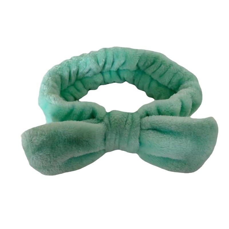 Coral Fleece Bow Headband, Women'S Wide-Edge Face Wash Headband, Solid Color Plush Hair Band, Simple Hair Accessories.
