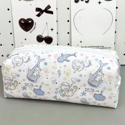 1Pc Student Simplicity Korean Pencil Pouch Large Capacity Stationery Storage Bag Small Makeup Bag Travel Organizer Cosmetic Bag