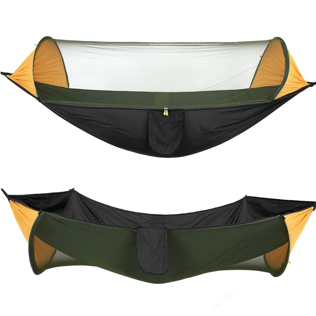 Automatische, schnell öffnende Moskitonetz-Hängematte, tragbare Schaukel-Schlafhängematte für Reisen, Hof, Wandern