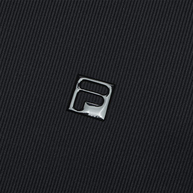 Fila Fitted Half-Zip Knit Long Sleeve T-Shirt Women Tops Deep-Black A11W515202FBK