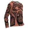 Spring and Autumn Round Neck Tribal Pattern 3D Printed Top Fashionable Casual Long Sleeved Men's T-shirts