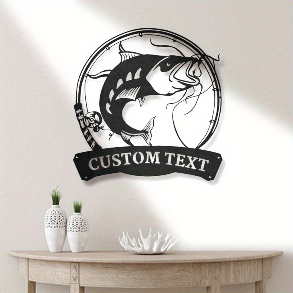 Personalized Catfish Metal Sign Fisherman Wall Art Rustic Decor Fishing Gift
