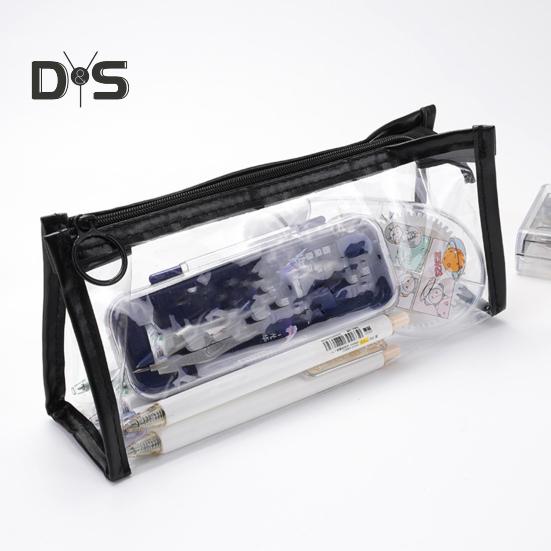 Przezroczysty piórnik z zamkiem błyskawicznym Wodoodporna kosmetyczka do przechowywania makijażu Organizer na artykuły papiernicze dla uczniów do szkoły, biura i podróży