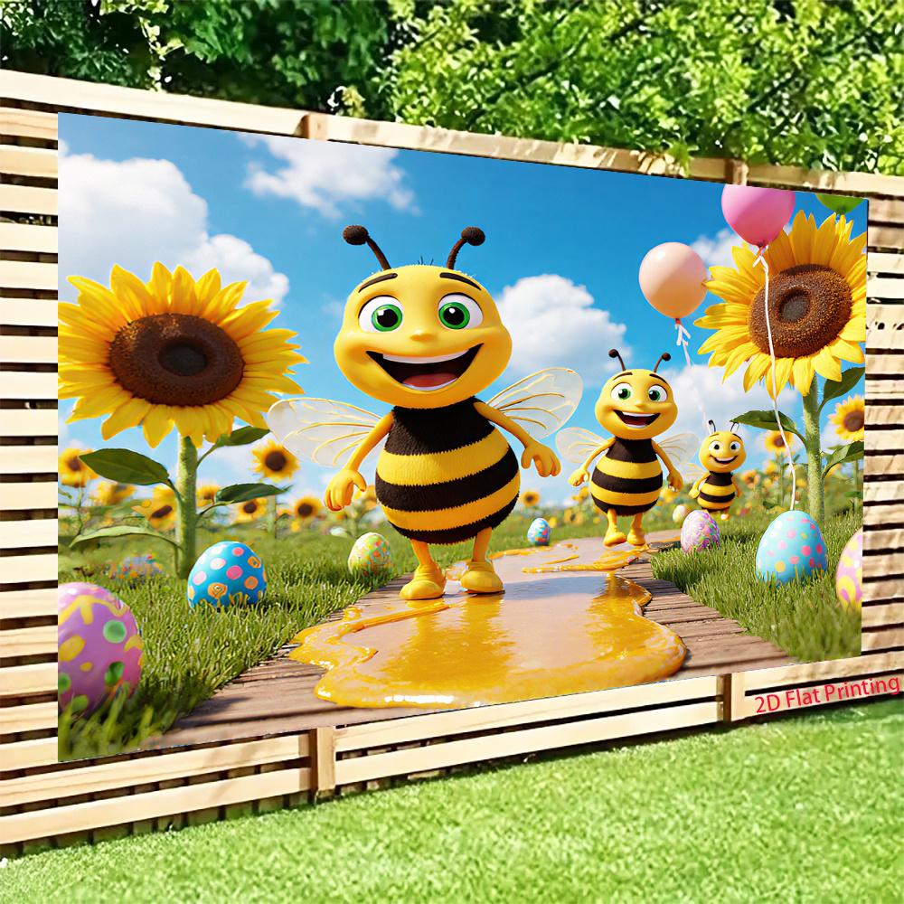 2D-Ebene Bienenparadies geeignet für Raumdekoration Wohnzimmerdekoration Event Partydekoration Polyesterfaser