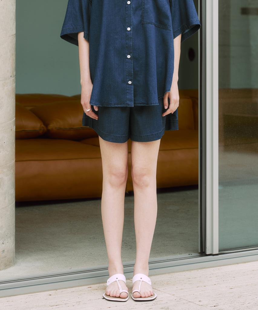 ZEROSTREET Lezero Banding Denim Shorts / Blue