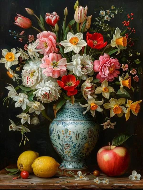 

Алмазний живопис, нова колекція 2024, натюрморт, квітка своїми руками, повний квадрат, кругле свердло, вишивка стразами, квіткова ваза, мозаїка, набори для вишивки хрестиком Round drill 50x70cm