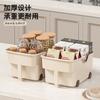 New Storage Box PP with Handle with Pulley Storage Box Household Desktop Kitchen Plastic Cabinet Storage Compartment