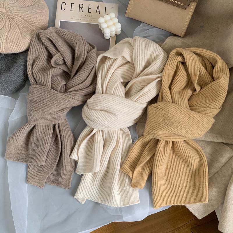 New Scarf for Women in Winter Versatile Soft and Warm Knitted Thickened Ins Student Couple Scarf Trendy