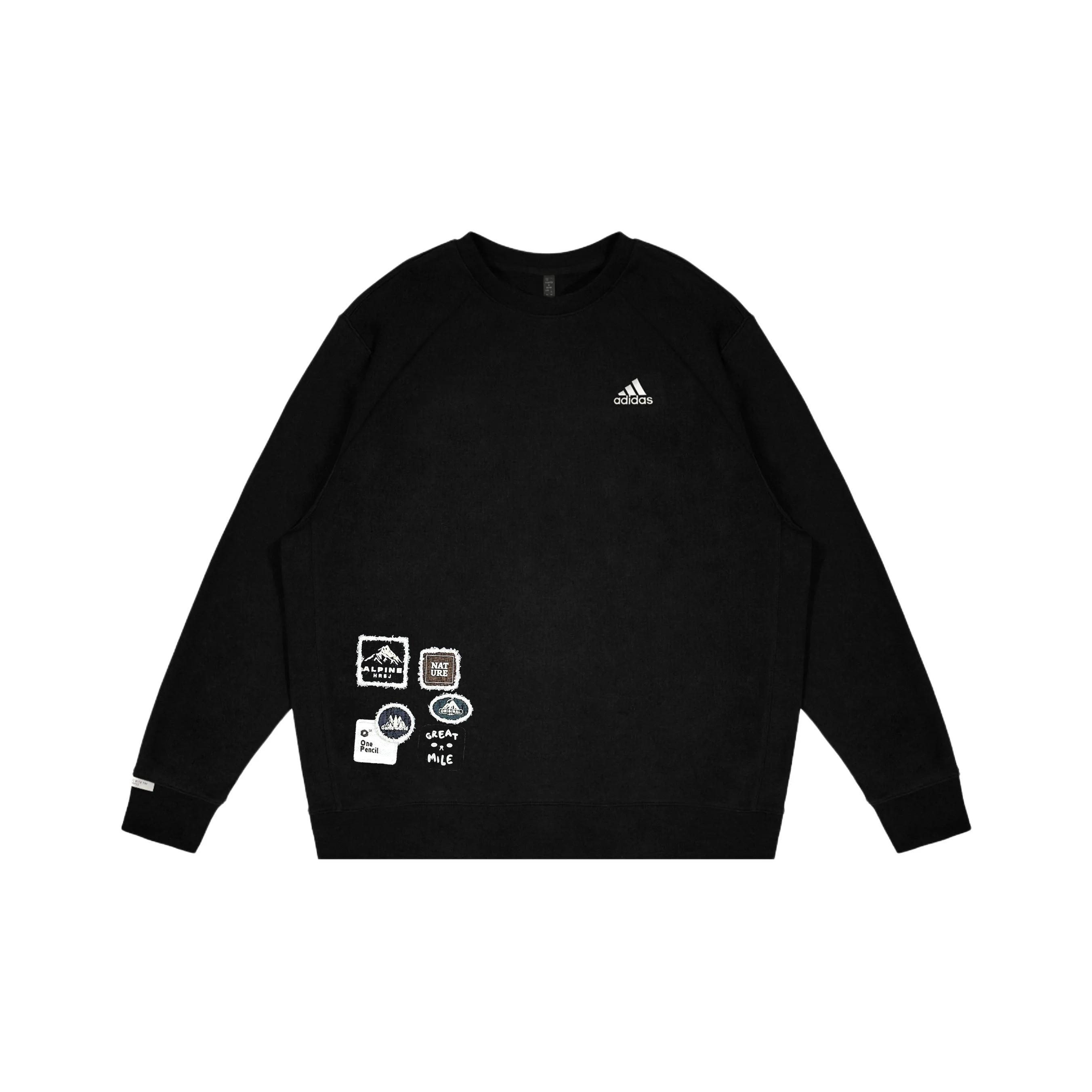 Adidas LABEL Pullover Long Sleeved Sweatshirt Unisex Black IB2774(Group1165-) L