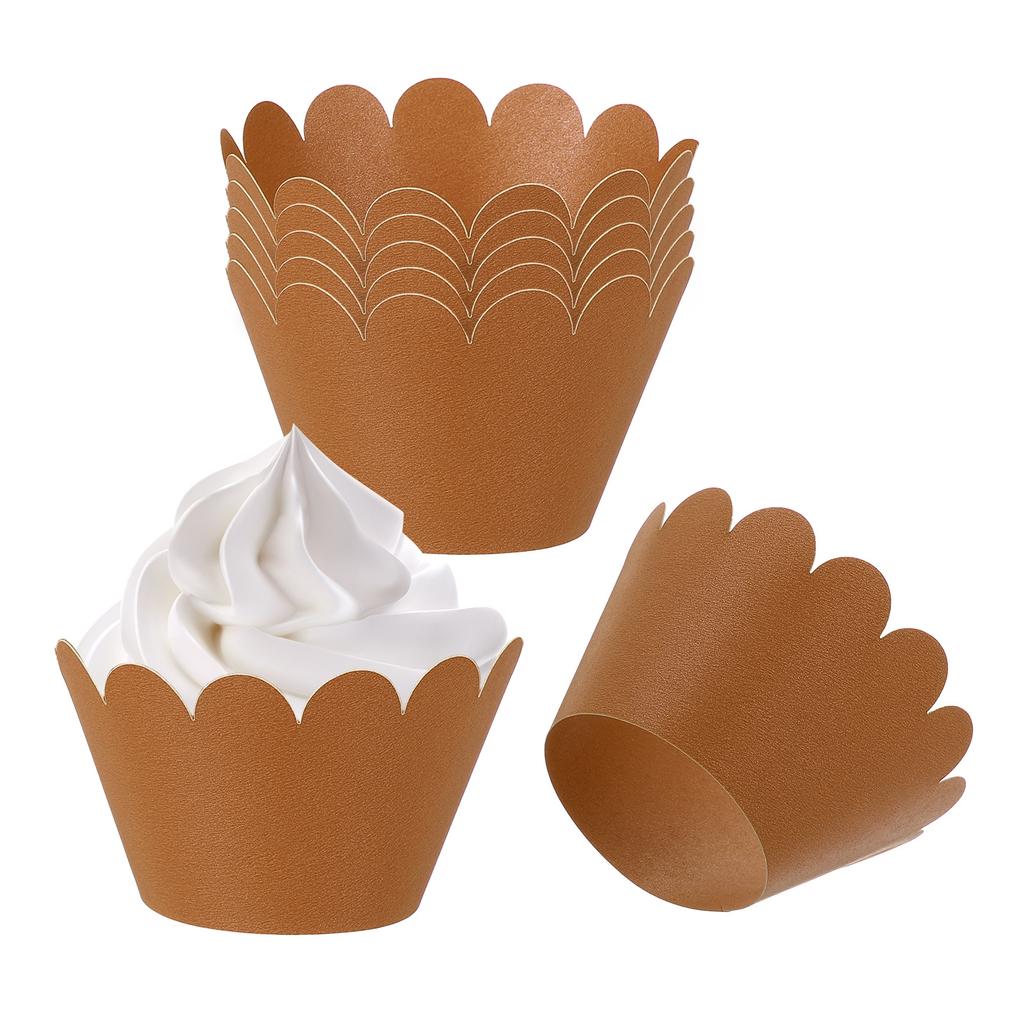 50pcs Baking Cupcake Wrapper Wraps Cake Box Baking Cups Standard Wave Decoration for Anniversary Birthday Weddings Parties