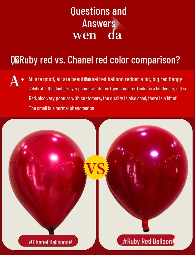 Double Layer Red Latex Balloons Set for Wedding & Engagement Room Decorations