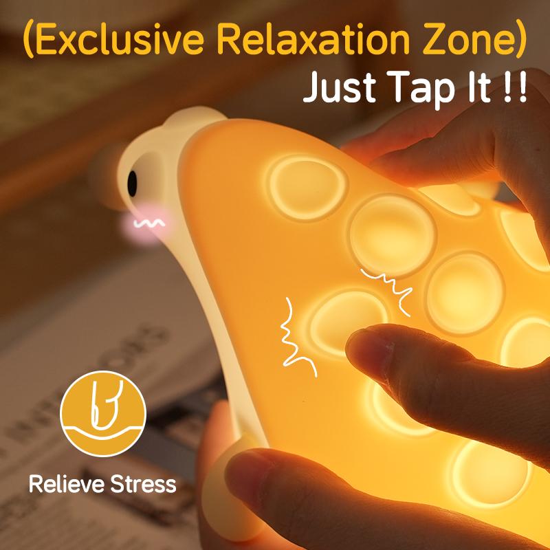 Cute Hedgehog Night Light Baby Girl Squishy NightLight 30 Min Timer Dimmable Nursery Lamp for Kid Toddler Kawaii Bedroom Gift