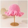 Autumn Winter Best Seller Womens Hand-Knitted Chunky Yarn Cloud Beanie with Wavy Edge Fisherman Hat Warm Beanie for Women