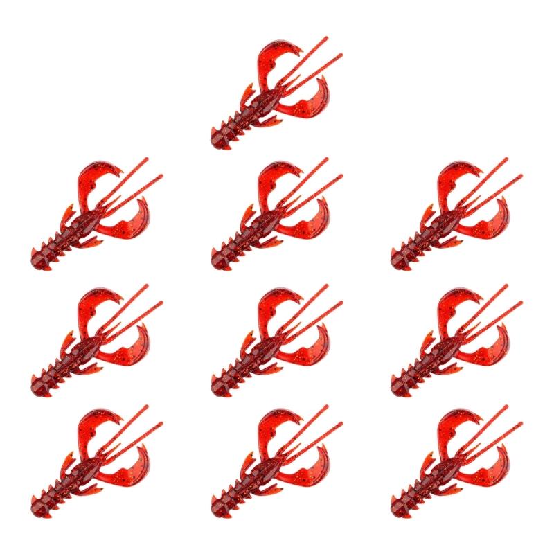 10Pcs/pack Simulation Prawns Shrimp Fishing Tackle Lures Baits Soft Crawfish Soft Shrimp Lures Baits Soft Lures Worms