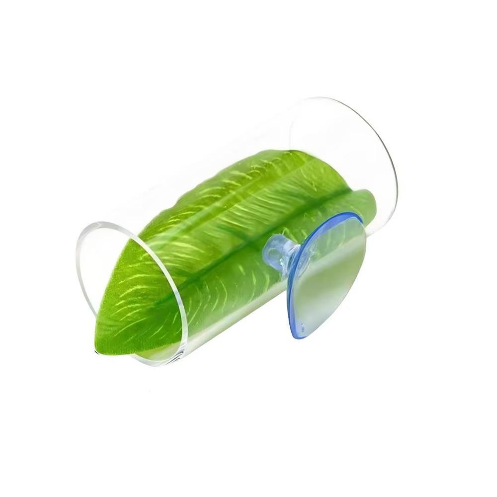 Transparent Aquarium Betta Fish Tunnel With Leaves Pad Betta Fish Tank Decorations