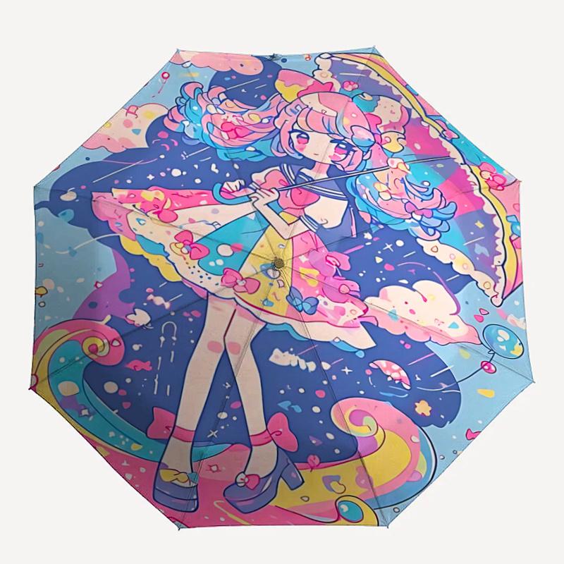 1pc Bowknot Umbrella Automatic Opening Folding Design, Outdoor Festival Gift for Fans and Travelers.R022