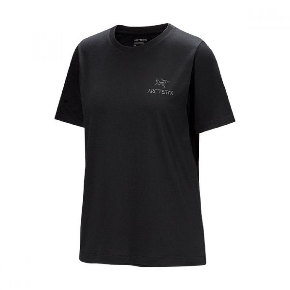 Arcteryx Ss26 Crag Sl Cotton Emblem Crew Shirt Women Atqsw09502 BLACK/XS