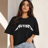Autism Metal Rock Fan Tshirt Unisex And Unisex Fashionable Hiphop Short Sleeved Oversized Tshirt Summer Sports Loose Tshirt Top