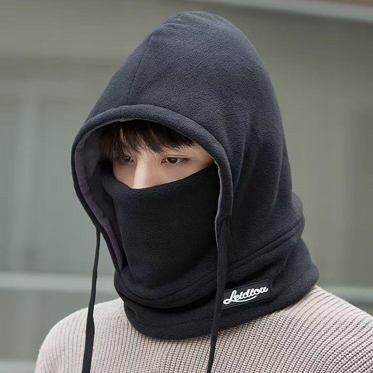 Outdoor warm hat couple winter velvet windproof ear protection mask hat scarf integrated cycling Lei Feng hat tide