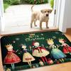 1Pcs Christmas Princess Snowman Tree Welcome Rug Doormat NonSlip Entryway Rug Living Room Bedroom Kitchen Outdoor Indoor Mat