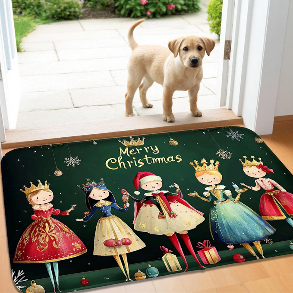 

1Pcs Christmas Princess Snowman Tree Welcome Rug Doormat NonSlip Entryway Rug Living Room Bedroom Kitchen Outdoor Indoor Mat 30x50cm