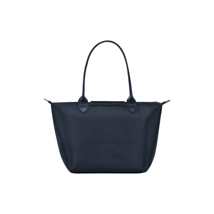 Longchamp Le Pliage City Rindsleder Tragbare Umhängetasche, Schultertasche Damen Marineblau