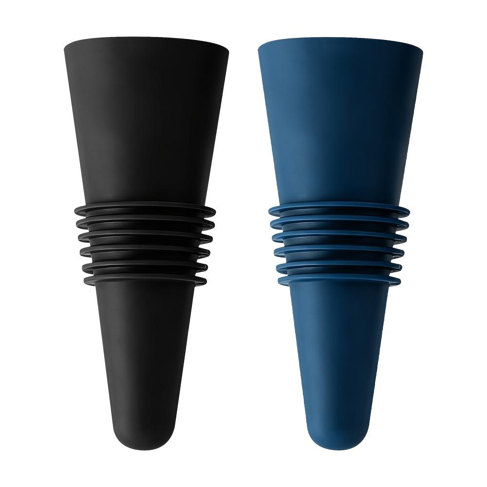 2Pcs Wine Cork Beverage Bottle Seal Soft Silicone Wine Cork with Grip Top