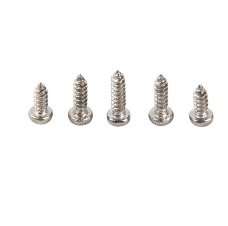 304 Stainless Steel Phillips Pan Head Sharp Tail Self-Tapping Screws - Small Head, Sizes M1.2, M1.4, M2.3, M2.6, M3