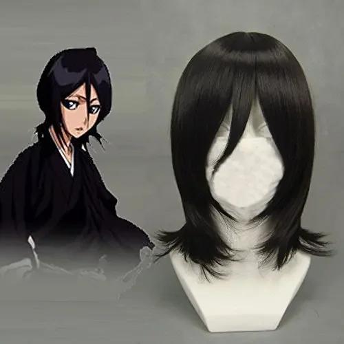 

Anime BLEACH Cos Costume Kuchiki Rukia Shinigami Cosplay Costume Wig Set Halloween for Woman Men Clothes S