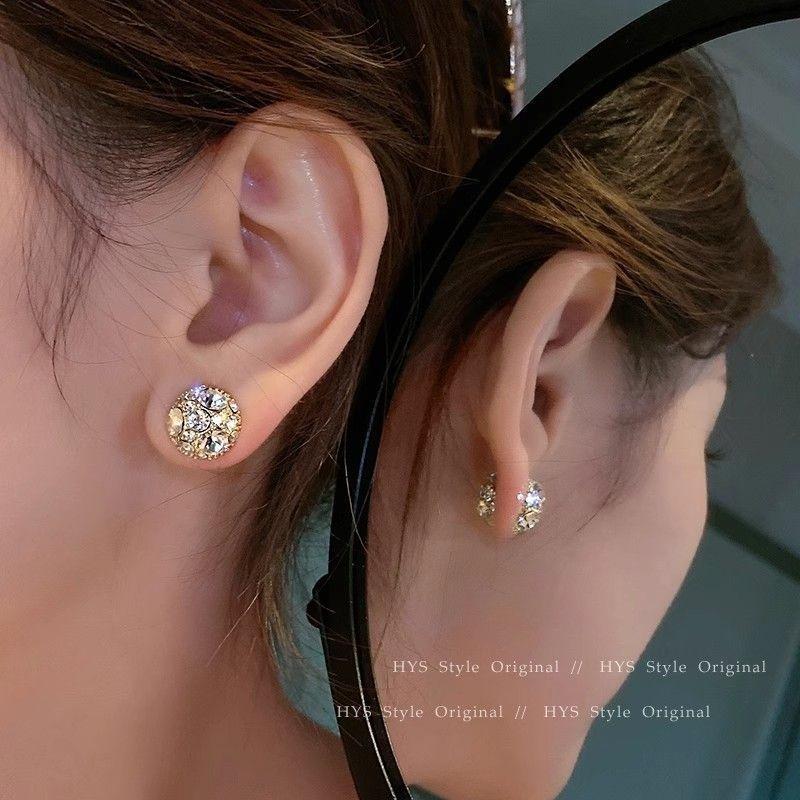 S925 silver needle zircon pearl earrings women's light luxury niche high-end butterfly stud earrings versatile temperament earrings