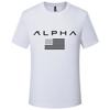 USA ALPHA New Type of Soft Round Neck Casual Short-Sleeved T-shirt Men Hot Drill Base Shirt Men's Jacket
