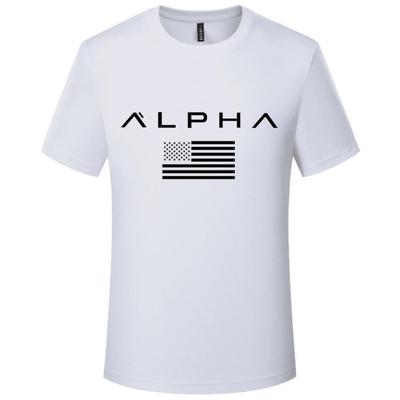 USA ALPHA Nieuw Type Zacht Ronde Hals Casual T-shirt met Korte Mouwen Heren Hot Drill Basis Shirt Heren Jas