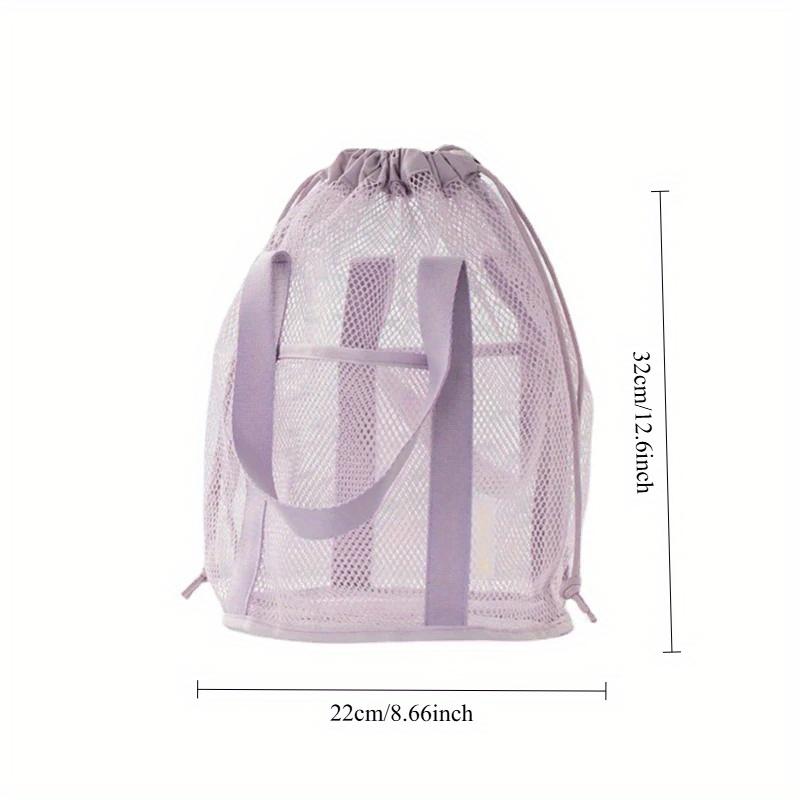 Travel Large Capacity Mesh Nylon Cosmetic Bag Organizer Foldable Casual Mesh Drawstring Bags Rope Bundle Pocket Swim Washing Bag