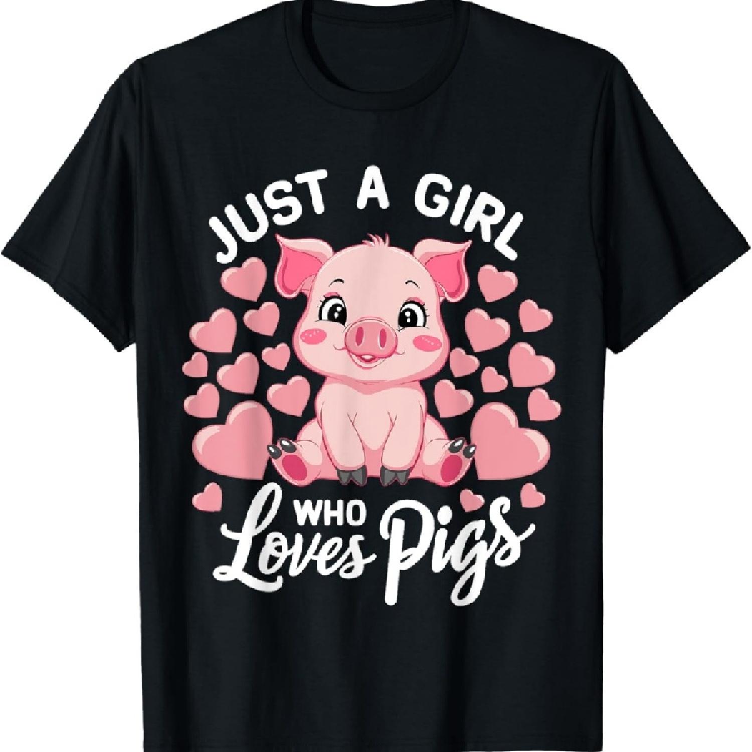 

Just A Girl Who Loves Pigs T-Shirt XXXXXL чёрный