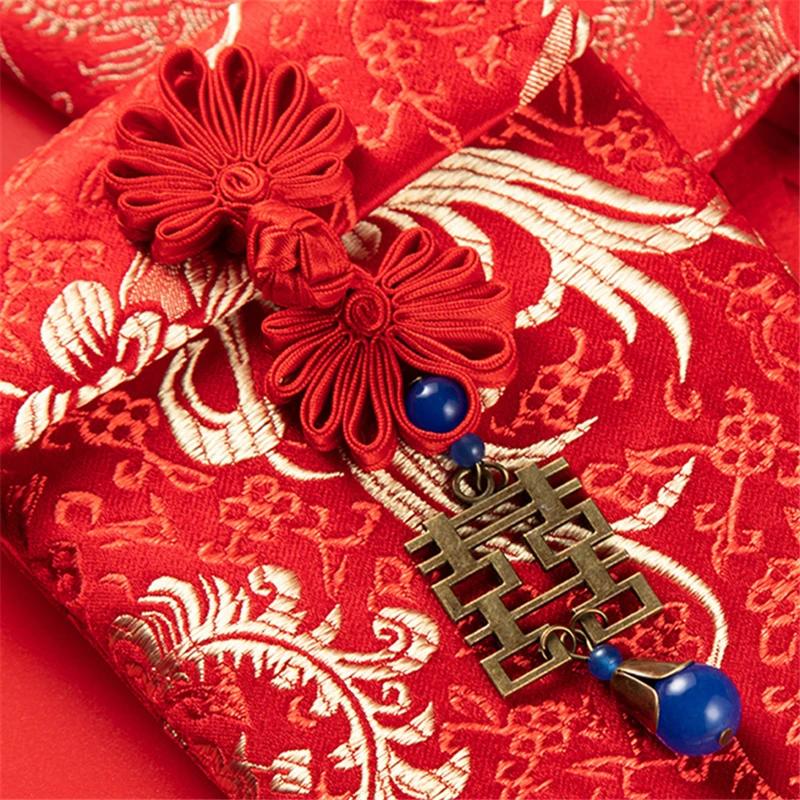 Chinesische Knotenstickerei Roter Umschlag Verlobungsgeschenk Hochzeit Frühlingsfest Beste Wünsche Chinesische Hochzeit Neujahr Rote Umschläge