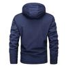 Herren Freizeitjacke mit Kapuze und Reißverschluss, einfarbig, Herren Dreifach-Schutzjacke, leicht, Windjacke