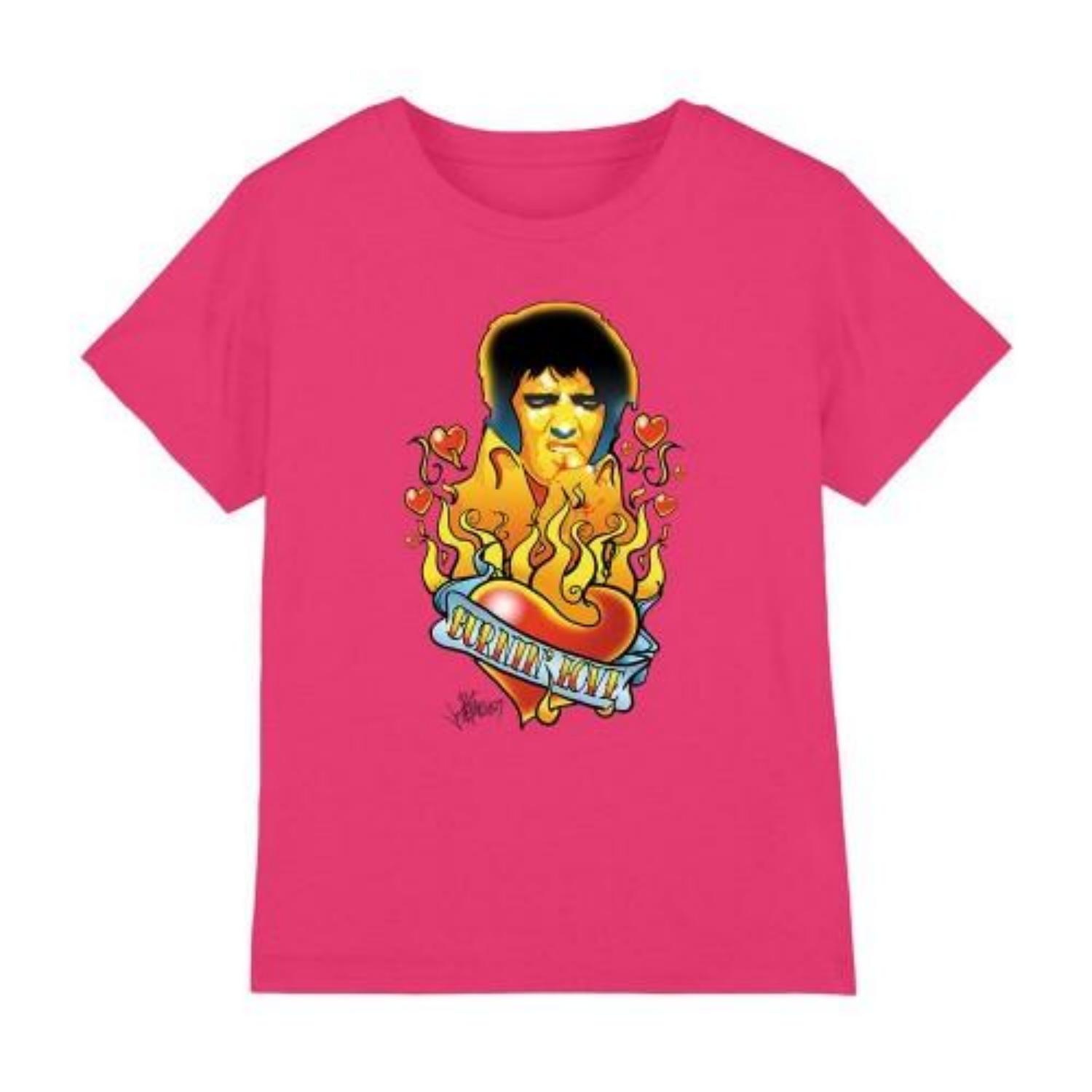 Elvis Presley Childrens_Kids Burning Love T-Shirt S чёрный